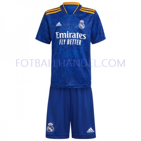 Barn Fotballdrakter Real Madrid Borte 2021-22 Kortermet